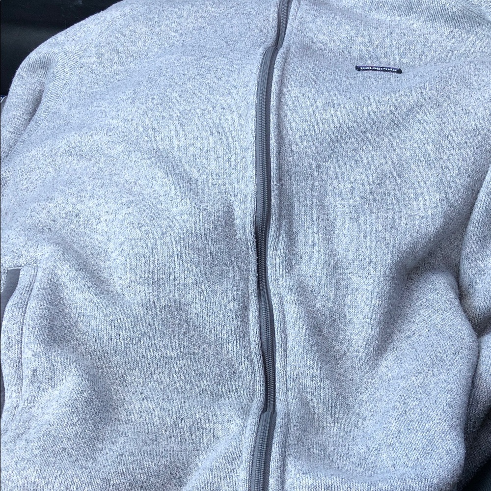 Patagonia Light Gray Full-Zip Knit Sweater